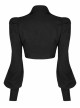 Dark Punk Dark Chinese Style Jacquard Tie Rope Design Bubble Long Sleeves Female Top