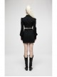 Punk Simple Dark Jacquard Irregular Hem Cross Rope Design Belt Decoration Asymmetric Black Skirt