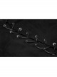 Punk Simple Dark Jacquard Irregular Hem Cross Rope Design Belt Decoration Asymmetric Black Skirt