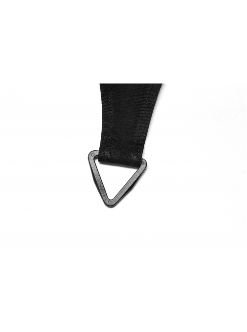 Punk Simple Dark Jacquard Irregular Hem Cross Rope Design Belt Decoration Asymmetric Black Skirt