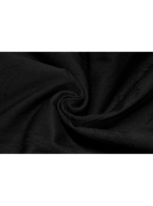 Punk Simple Dark Jacquard Irregular Hem Cross Rope Design Belt Decoration Asymmetric Black Skirt