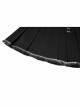 Dark Gradient Lace Trim At Hem Double-Breasted Metal Buckle Pleated Punk Black Female Skirt