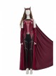 Wanda Vision Scarlet Witch Wanda Django Maximoff Battle Suit Halloween Cosplay Costume Second Version Red Cloak