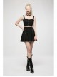 Punk Dark Slim Fit Knitting Gradient Lace Crinkle Metal Buckle Decoration Short Top