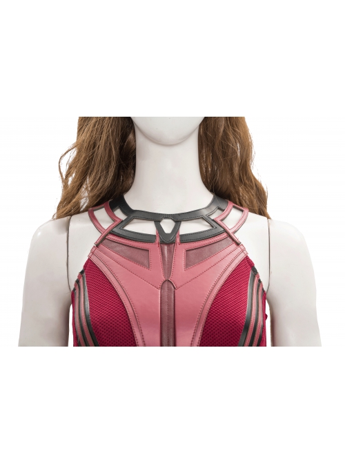 Wanda Vision Scarlet Witch Wanda Django Maximoff Battle Suit Halloween Cosplay Costume Second Version Red Top