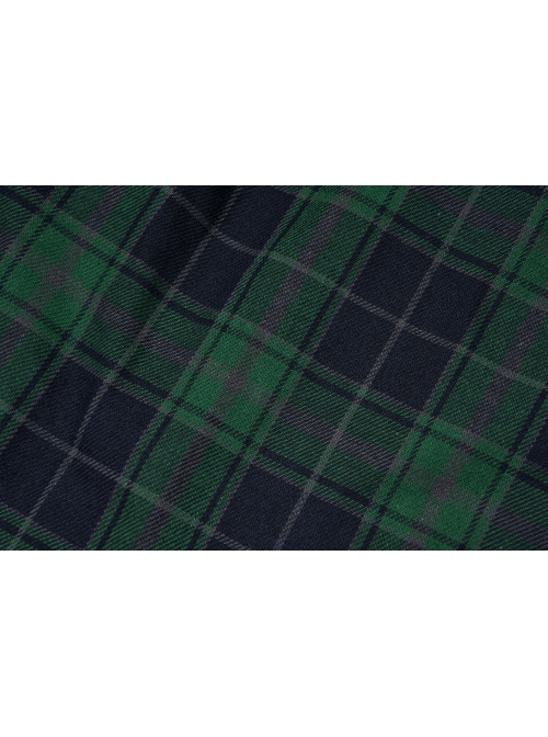 Punk Cotton Splicing Mesh Dark Green Plaid Personalized Pocket Decoration Waist Short Skirt