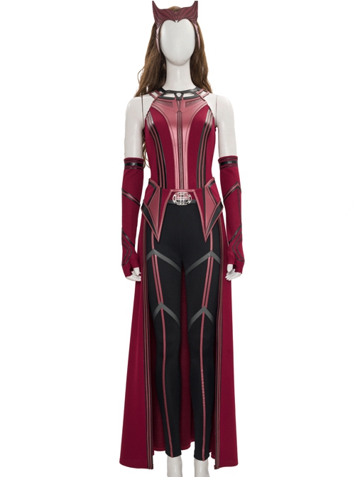 Wanda Vision Scarlet Witch Wanda Django Maximoff Battle Suit Halloween Cosplay Accessories Second Version Red Gloves
