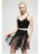 Punk Cotton Splicing Mesh Sweet Pink Plaid Personalized Pocket Decoration Waist Short Skirt