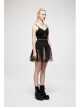 Punk Cotton Splicing Mesh Sweet Pink Plaid Personalized Pocket Decoration Waist Short Skirt