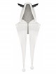 White Plush Sharp Corners Witch Hat Leather Batwing Decoration Punk Hooded Cape Scarf