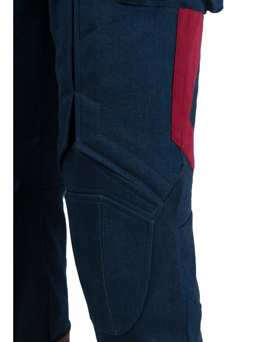Avengers Endgame Captain America Steve Rogers Battle Suit Halloween Cosplay Costume Blue Pants