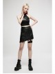 Punk Chinese Style Exquisite Dragon Pattern Jacquard Irregular Detachable Leg Loop Straight Simple Black Skirt