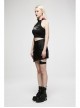 Punk Chinese Style Exquisite Dragon Pattern Jacquard Irregular Detachable Leg Loop Straight Simple Black Skirt