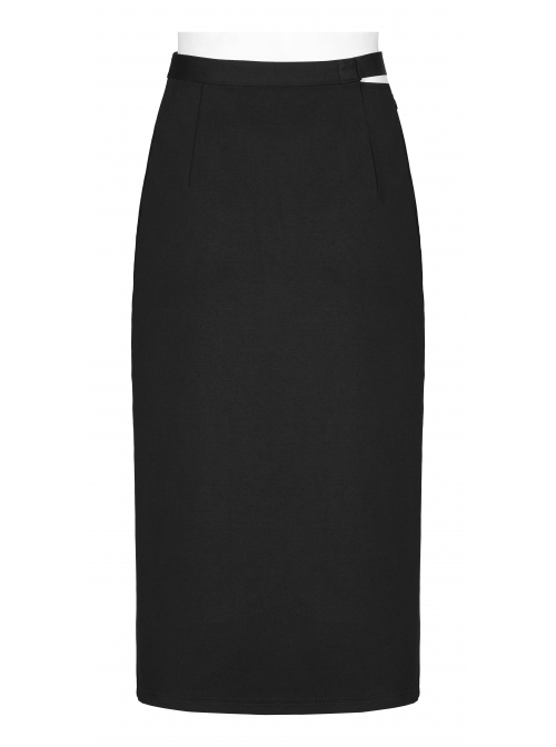 Dark Minimalist Comfortable Straight Knit Sexy Slit Metal Chain Decoration Belt Black Punk Long Skirt