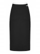 Dark Minimalist Comfortable Straight Knit Sexy Slit Metal Chain Decoration Belt Black Punk Long Skirt