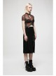 Dark Minimalist Comfortable Straight Knit Sexy Slit Metal Chain Decoration Belt Black Punk Long Skirt