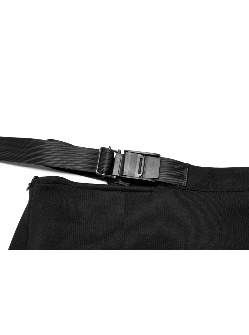 Dark Minimalist Comfortable Straight Knit Sexy Slit Metal Chain Decoration Belt Black Punk Long Skirt