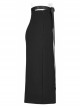 Dark Minimalist Comfortable Straight Knit Sexy Slit Metal Chain Decoration Belt Black Punk Long Skirt