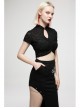 Black Sexy Slim Fit Dark Chinese Style Minimalist Elasticity See-Through Fabric Hollow Metal Buckle Design Vest