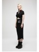 Black Sexy Slim Fit Dark Chinese Style Minimalist Elasticity See-Through Fabric Hollow Metal Buckle Design Vest