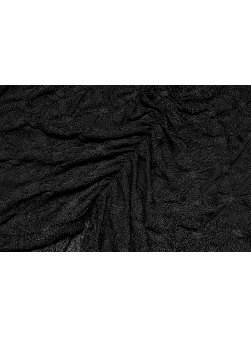 Black Sexy Slim Fit Dark Chinese Style Minimalist Elasticity See-Through Fabric Hollow Metal Buckle Design Vest