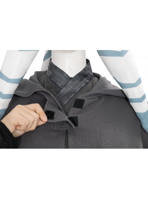 The Mandalorian Season 2 Ahsoka Tano Halloween Cosplay Costume Gray Cloak