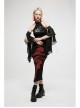 Punk Chinese Style Exquisite Dragon Pattern Jacquard Stitching Chiffon Carved Pendant Cross Straps Sleeves