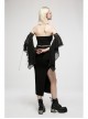 Punk Chinese Style Exquisite Dragon Pattern Jacquard Stitching Chiffon Carved Pendant Cross Straps Sleeves
