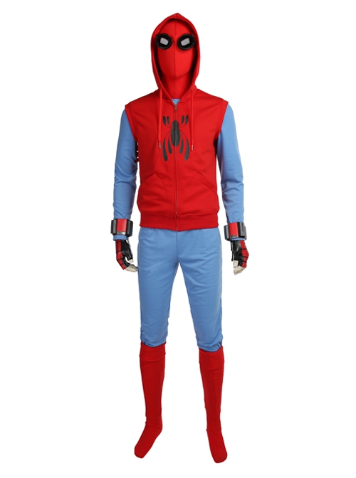 Spider-Man Homecoming Spider-Man Peter Parker Halloween Cosplay Costume Blue Bottoming T-shirt