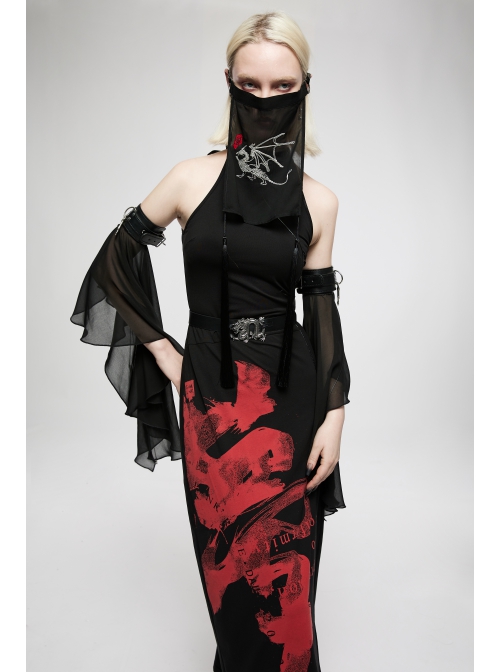 Punk Chinese Style Metal Stereoscopic Carving Dragon-Shaped Adjustable Buckle Decoration PU Leather Black Female Belt