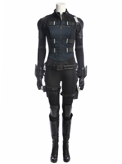 Avengers Infinity War Black Widow Same Black Bodysuit Halloween Cosplay Costume Vest
