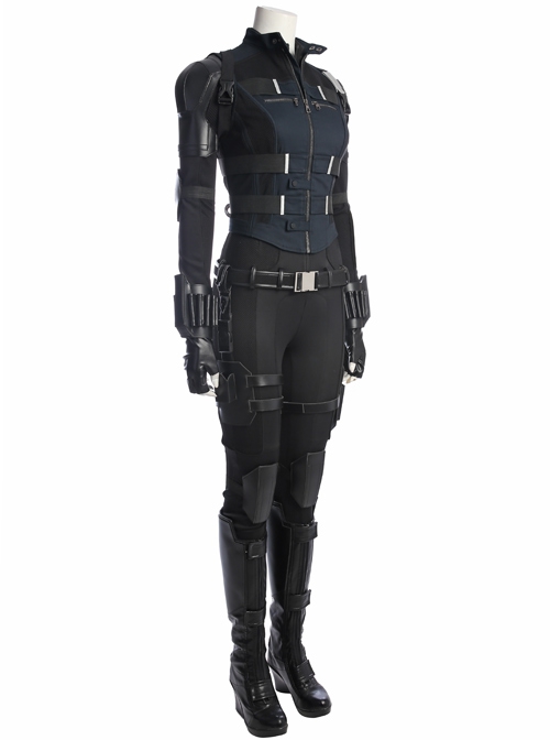 Avengers Infinity War Black Widow Same Black Bodysuit Halloween Cosplay Costume Vest