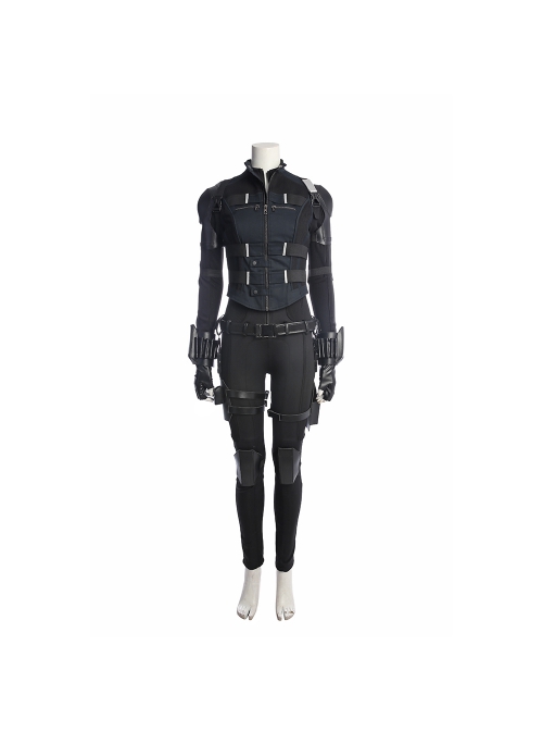Avengers Infinity War Black Widow Same Black Bodysuit Halloween Cosplay Accessories Holsters Shoulder Guards Back Armor And Belt