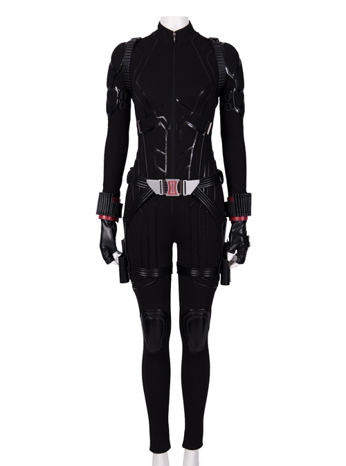 Avengers Endgame Black Widow Natasha Romanoff Black Battle Suit Halloween Cosplay Costume Black Bodysuit