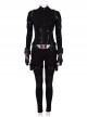 Avengers Endgame Black Widow Natasha Romanoff Black Battle Suit Halloween Cosplay Costume Black Bodysuit