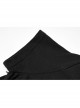 Pure Cotton Knitting Square Neck Design Simple And Irregular Hem Metal Skull Decorative Band Black Short Sleeve Long Dress