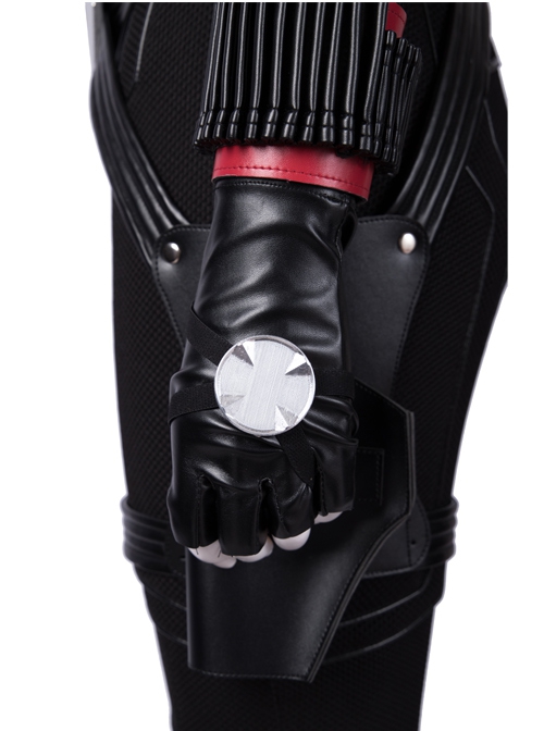 Avengers Endgame Black Widow Natasha Romanoff Black Battle Suit Halloween Cosplay Accessories Gloves And Hand Ring And Wrist Guards