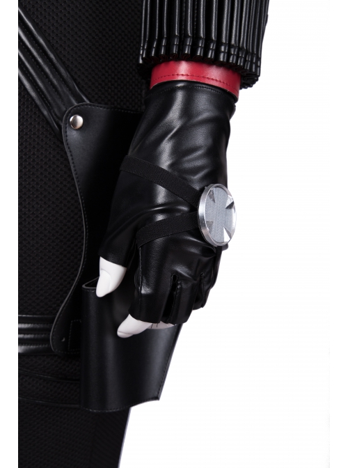 Avengers Endgame Black Widow Natasha Romanoff Black Battle Suit Halloween Cosplay Accessories Gloves And Hand Ring And Wrist Guards