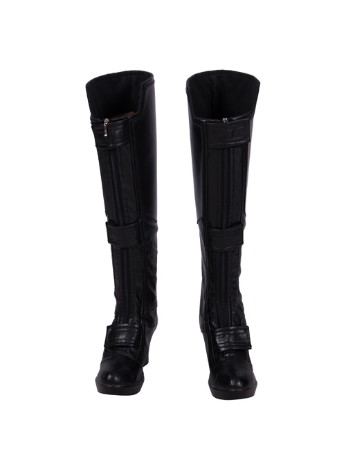 Avengers Endgame Black Widow Natasha Romanoff Black Battle Suit Halloween Cosplay Accessories Black Boots