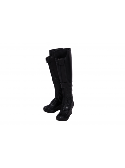 Avengers Endgame Black Widow Natasha Romanoff Black Battle Suit Halloween Cosplay Accessories Black Boots