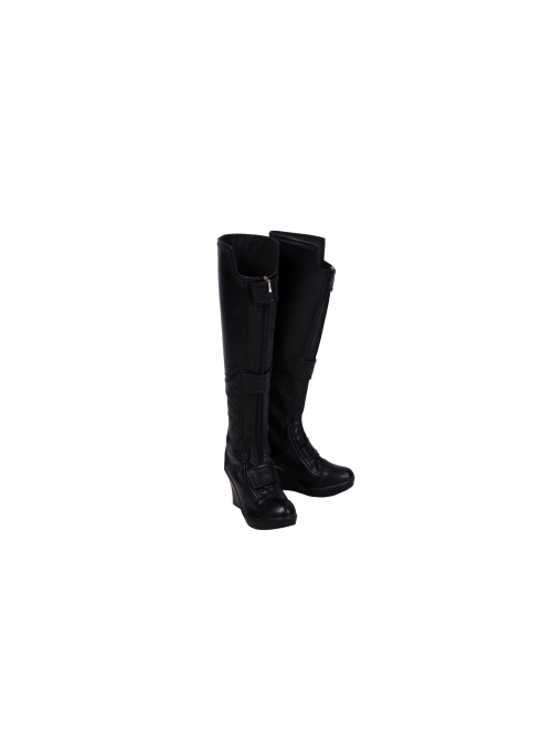 Avengers Endgame Black Widow Natasha Romanoff Black Battle Suit Halloween Cosplay Accessories Black Boots