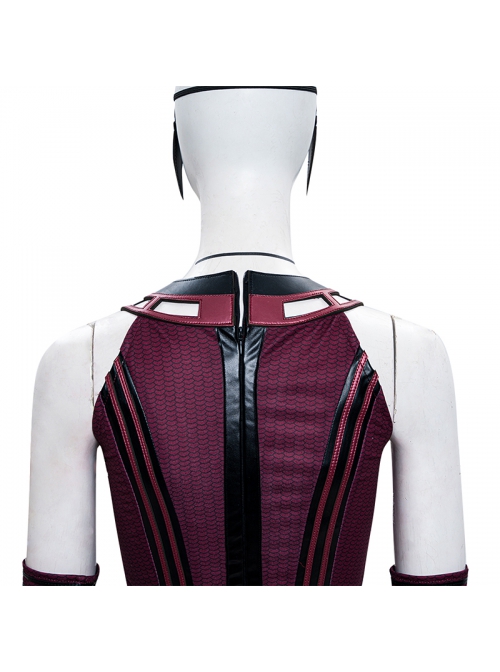 Wanda Vision Scarlet Witch Wanda Django Maximoff Battle Suit Halloween Cosplay Costume Red Top