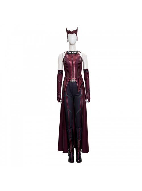 Wanda Vision Scarlet Witch Wanda Django Maximoff Battle Suit Halloween Cosplay Costume Red Top