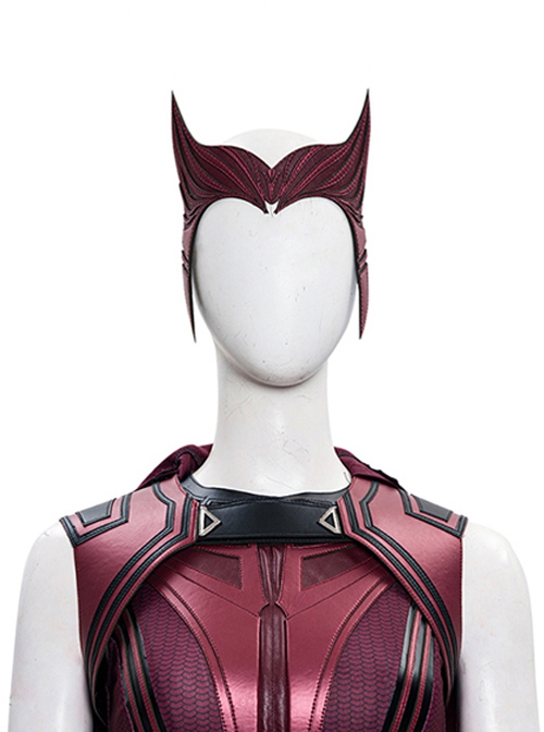 Wanda Vision Scarlet Witch Wanda Django Maximoff Battle Suit Halloween Cosplay Accessories Red Headdress