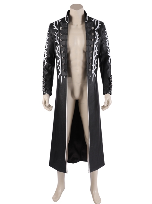 Devil May Cry 5 Vergil Black Windbreaker Suit Halloween Cosplay Costume Black Windbreaker