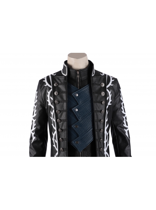Devil May Cry 5 Vergil Black Windbreaker Suit Halloween Cosplay Costume Black Windbreaker
