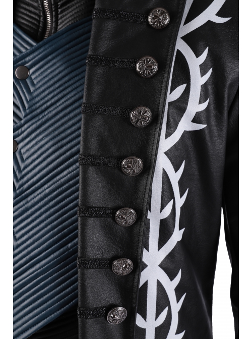 Devil May Cry 5 Vergil Black Windbreaker Suit Halloween Cosplay Costume Black Windbreaker