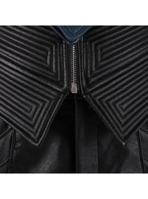 Devil May Cry 5 Vergil Black Windbreaker Suit Halloween Cosplay Costume Vest
