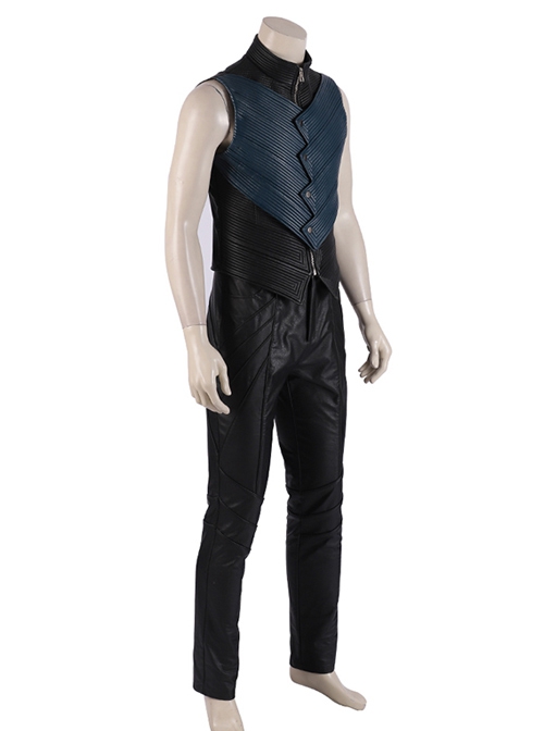 Devil May Cry 5 Vergil Black Windbreaker Suit Halloween Cosplay Costume Vest