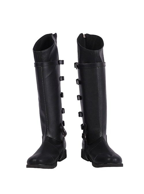 Devil May Cry 5 Vergil Black Windbreaker Suit Halloween Cosplay Accessories Black Shoe Covers And Shoes